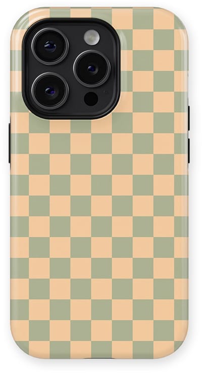 Design Hoesje geschikt voor iPhone 14 Pro | Geschikt Voor Mag | Tiny Squares Checkered Print | Backcover geschikt voor iPhone 14 Pro Calm Tiles