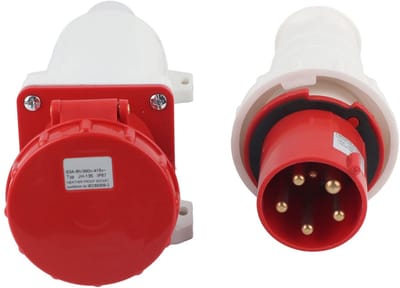 Allecto - Waterdichte Stekker - 63A 5Pin - Industriële kwaliteit - 380-415V - IP67 - Geschikt voor buitengebruik - Veiligheid