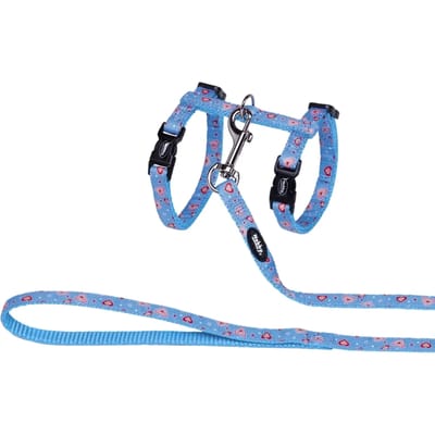 Kattenriemen en -harnassen Nobby Pet Heart Light Blue