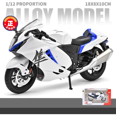 1:12 Suzuki Hayabusa Gsx-1300R Legering Sportmotor Model Diecast Straatrace Motorfiets Model Geluid En Licht Kind Speelgoed Cadeau