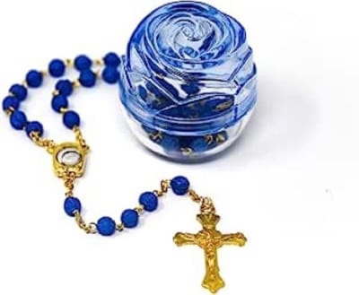Rozenkrans Lourdes Blauw Met Lourdes Water.(6321)