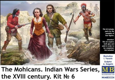 Master Box Modelbouwpakket Militaire voertuigen - 35234 The Mohicans Indian Wars Series XVIIIth Kit No. 6 Plastic - 1:35 - Modelbouw
