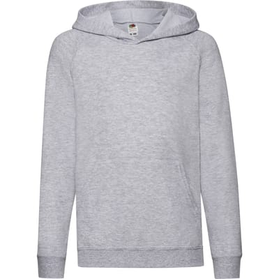 Fruit Of The Loom Kinderen Unisex Lichtgewicht Sweatshirt Met Capuchon / Hoodie (Heather Grijs)