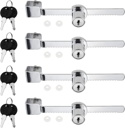 4 Set Glass Sliding Door Ratchet Locks, Glass Sliding Door Lock for Cabinets, Reptile Vivarium Lock, Sliding Door for - ShopVlot