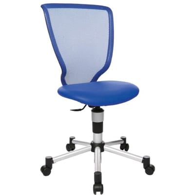 Topstar kinderdraaifstoel Titan Junior, zonder armleuningen, voorgevormde zitting, netrugleuning, , met alu kruisvoet, blauw