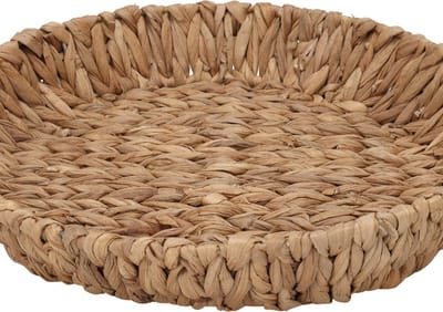 H&S Collection Broodmand - 2x - gevlochten riet - naturel - 35 x 35 x 6 cm