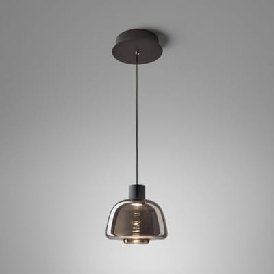 Bover LED hanglamp Drep S/01, rookgrijs, glas, 2.700 K