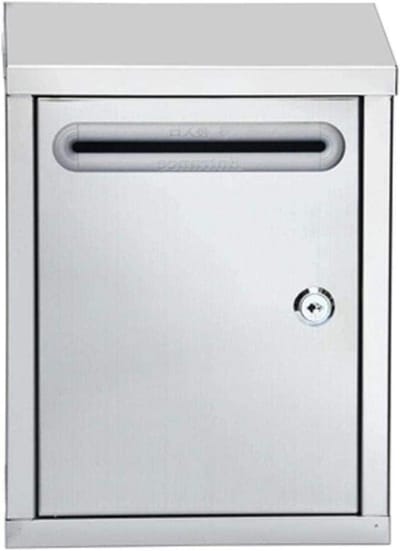 Brievenbus RVS - Postbus Villa - Briefpost Ontvangen - Regenbestendig Slot - 21x9.6x29.6cm - Zilver