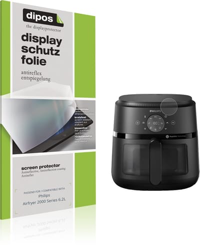 dipos – 2x Matte Beschermfolie geschikt voor Philips Airfryer 2000 Series 6.2L | Krasbestendige & antireflecterende Screenprotector Ultra-Thin