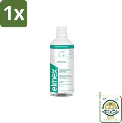 1 x Elmex Mondspoeling Sensitve 400 ml- Gevoelige Tanden - Vrijliggende Tandhalzen - Tandhalscariës - Tandspoeling - Fluoridebescherming