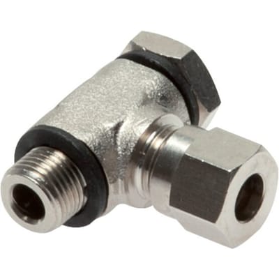 6LL & G1/8'' Vernikkeld Messing Draaidoorvoer Snijringkoppeling Buitendraad 100bar Draaibaar ISO 8434-1 [2 Stuks]