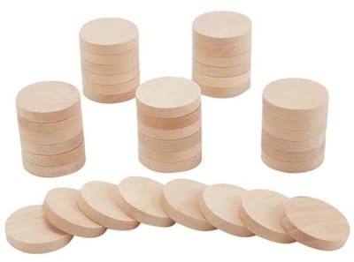 Natuurlijke Houten Schijven 50 stuks, 2,5 cm, Unfinished Houten Cirkelstukken voor Creatieve Projecten