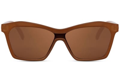 6368 ECO CAT-EYE | Bruine Lens | Bruin Montuur | Oversized Cat-Eye / Geometrisch | Retro & Classic Bril | Festival & Rave Bril | Carnavalsbril | Zonnebril Dames & Heren | Trendy Party & Outdoor Bril | Inclusief Etui & Brillendoek