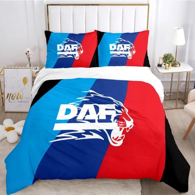 Truck Dekbedovertrek DAF Vrachtwagen Logo Beddengoed set Cartoon Dekbedhoes en Kussenslopen voor Tieners Jongen Eenpersoons Tweepersoons Queen King size 220*240cm 3pcs