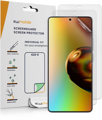 kwmobile Set of 3 Screen Protectors Compatible with Xiaomi Redmi Note 13 Pro 5G / Poco X6 5G - Anti-Glare Anti-Fingerprint Display Films - Matte
