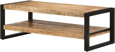 Salontafel Massief Hout - Bijzettafel Mango - Woonkamer Inrichten - Unieke Houtnerf - 120x55x40 cm - Bruin