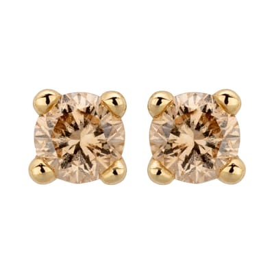 Orolino Ohrstecker 585/- Gelbgold glanz 2 Brill. 0,10ct. braun