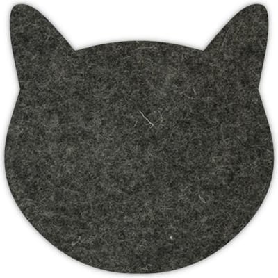 Poes vilt onderzetters - Gemeleerd antraciet - 6 stuks - ø 10 cm - Tafeldecoratie - Glas onderzetter - Cadeau - Woondecoratie - Woonkamer - Tafelbescherming - Onderzetters Voor Glazen - Keukenbenodigdheden - Woonaccessoires - Tafelaccessoires