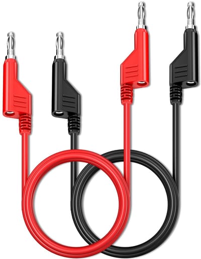 Stapelbare testkabel met banaanstekker set van 2 - 2 meter - Rood & Zwart - 1000V 15A