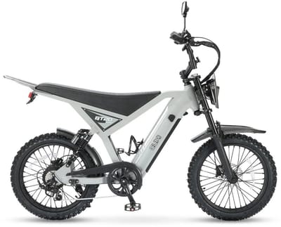OUXI GT20 Pro Elektrische Skinnybike - Richtingaanwijzers - NFC-chip - 20 Inch - 250W Motor - 7 Versnellingen - 65 km Actieradius - Hydraulische Schijfremmen - Lichtgrijs