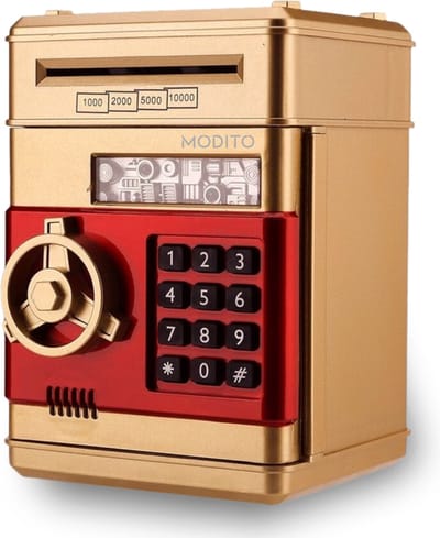 Modito Kluis met Pincode Goud PRO - Spaarpot - Automatisch Spaarvarken voor Kinderen - Munten & briefgeld - Educatief sparen - Met Nederlandse instellingen