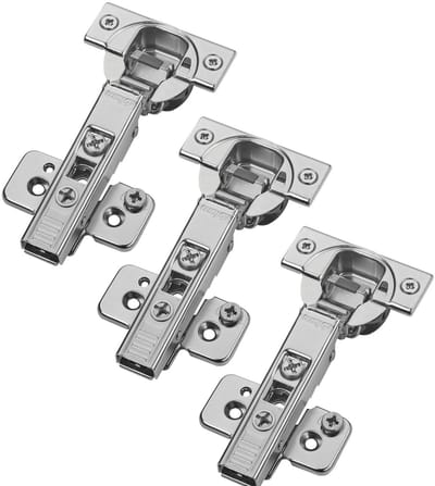 Set van 3 BLUM hoekscharnieren 71B3580 110° met automatische sluiting incl. montageplaat 173H7100 met excentrische verstelling