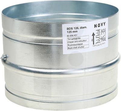 Novy 6830089 Terugslagklep - Essentieel Toebehoren voor Dampkap met Dakmotor