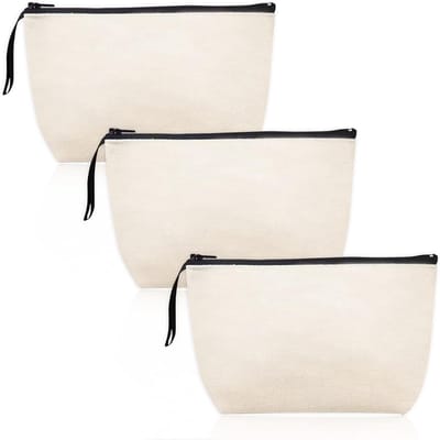 Canvas Opbergzakken Set van 3, DIY Lege Stofzakken voor Schilderen, Pennen- en Make-up Tas, Perfect als Cadeau voor Creatieve Meisjes