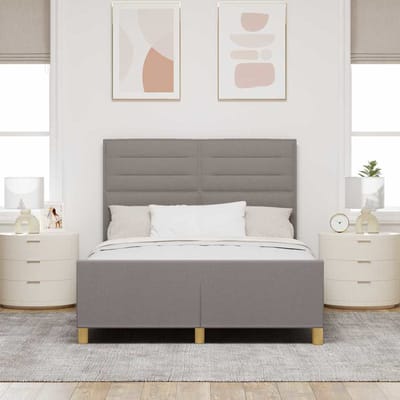 vidaXL - Bedframe - met - hoofdeinde - Taupe - 140 - x - 200 - cm - Stof