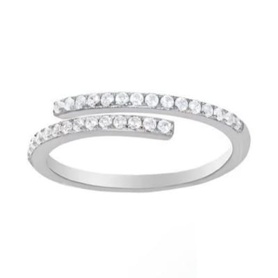 Matthew Studio® Dames Ring - 925 Zilver - Zirkonia - Open Ring - Verstelbare Ring