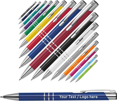 100 Luxe Metalen Balpennen met Gratis Persoonlijke Gravure - Cadeau of Bedrijfsrelatiegeschenk