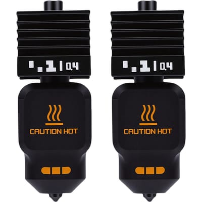 2 STKS Hot End Geschikt voor Bambu Lab H2S 3D-printer 0,4 mm Mondstuk Hotend Kit met 4 Siliconen Hulzen black