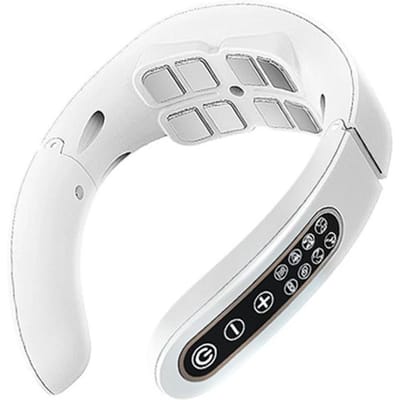 Nek Fysiotherapie Massager 15 Snelheden 6 Modi Cervicale Therapie Massage Stimulator USB Opladen Vibratie Puls voor Thuis Kantoor wit