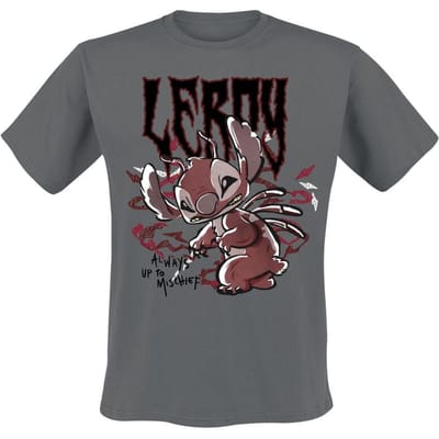 Lilo & Stitch - Disney T-shirt - Leroy Always Up To Mischief - M tot 3XL - voor Mannen - grijs