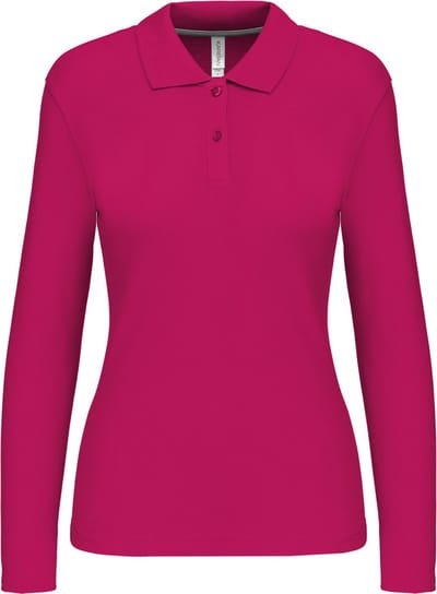 Kariban Damespolo lange mouwen K244 - Fuchsia - L