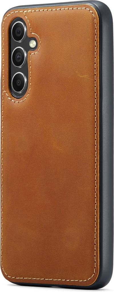 Casemania Echt Leren Hoesje Geschikt voor Samsung Galaxy A54 - Sienna Brown - Leer Back Cover met Glanzend Afwerking