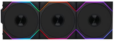 Lian Li UNI FAN TL Wireless ARGB Black 3-IN-1 - Ventilatorhuis - 3-pack - 120mm - 89.64 cfm - 200 - 2600 rpm - 33 dBA - 4-pin PWM - Incl. L-Wireless controller - zwart