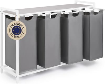 REN® Wasmand 4 Vakken - Wasmand - Wassorteerder - Crème - 73cm x 111cm x 36cm