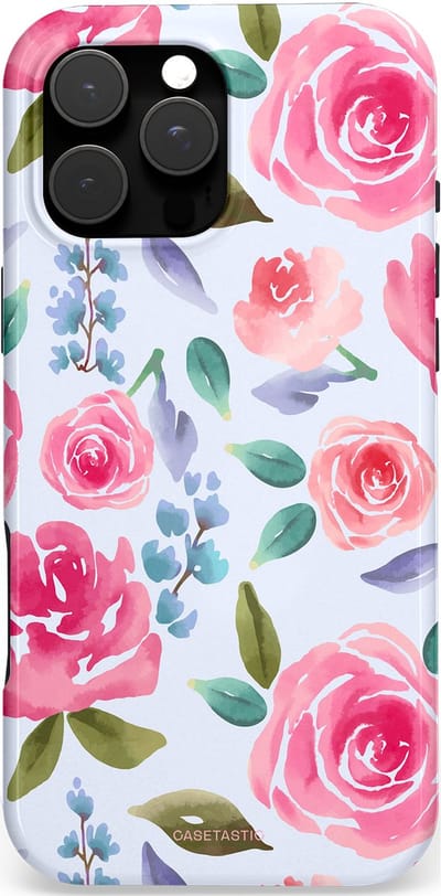 Casetastic Hoesje Geschikt voor Apple iPhone 16 Pro Max Magsafe - Stijlvolle Beschermende Duo-layer Case - Aquarel Bloemendroom