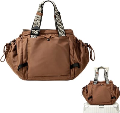 KZQ 3-in-1 multifunctionele reistas - Rugzak schoudertas en crossbody - Lichtgewicht met meerdere vakken - Perfect voor reizen werk en dagelijks gebruik - Bruin