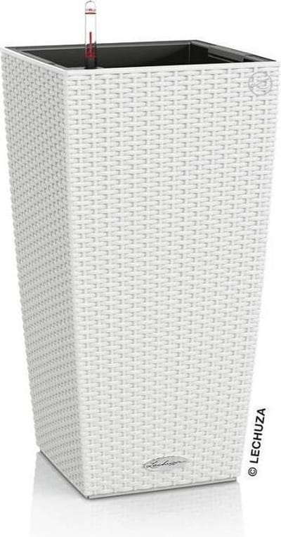 LECHUZA CUBICO Cottage 30 - Plantenbak - met uitneembare binnenbak - met bewateringssysteem - ALL-IN-ONE set met LECHUZA-PON - wit