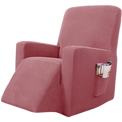 Stretch Fauteuil Hoes Nieuwste Jacquard Fauteuil Hoes Met Zijvak Anti-Slip Gepaste Fauteuil Hoes Bankbeschermer 1 piece roze