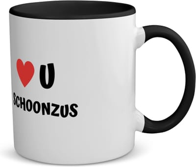 Akyol - love u schoonzus koffiemok - theemok - zwart - Zus - de liefste schoonzus - verjaardag - cadeautje voor zus - zus artikelen - kado - geschenk - 350 ML inhoud