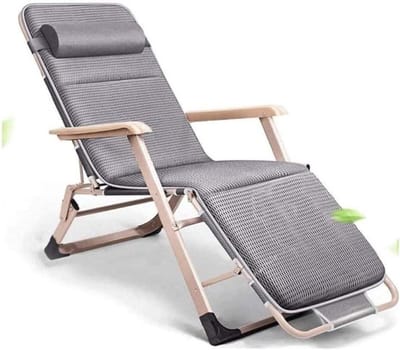 Klapstoel - Zitstoel Relaxstoel - Buiten Ontspannen - Opvouwbaar Ontwerp - 200 kg draagkracht - Grijs