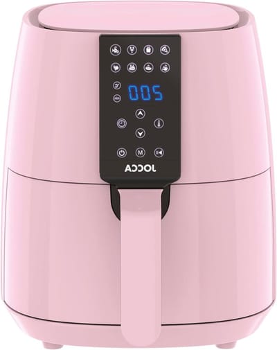 Hete Lucht Frituurpan - Gezond Frituren - Snelle Maaltijden - 12 Voorgeprogrammeerde Menu's - 3.8 Liter - Roze