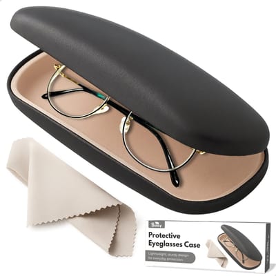 Boncy® Brillenkoker Hard Case - Brillendoos Brillenhoes Opbergbox - Brillenetui Brillenkokers - Bril Etui Dames Heren en Kinderen Kind - Brillenzakje Zonnebril Koker - Groot Brilhoesje Briletui Hoesjes Auto Opbergen