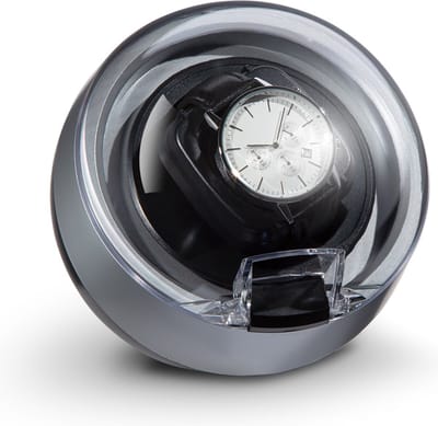 Klarstein St. Gallen ll Horlogeopwinder, Links- / rechts- of bidirectionele loop, 4 programma's: 650 / 900 / 1200 / 1500 TPD, Inschakelbare LED-verlichting, Touch-bediening, zilver