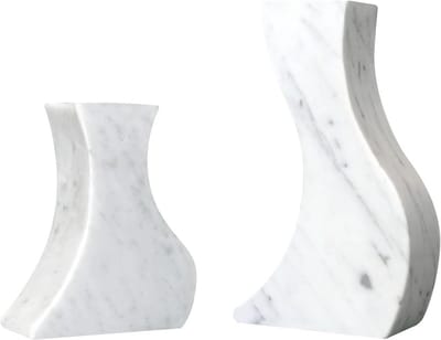 Natuurlijke marmeren kandelaars set van 2 - Witte kalksteen voor kaarsen - Unieke decoratie voor thuis, diner en bruiloften