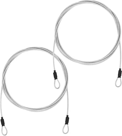 Omgoods- Fietslock 3 m - Dubbele Loop Beveiliging - Roestvrij Staal - Antiroest - Ideaal voor Fietsen/Buitenmeubels - 2 Stuks - Beveiligingskabel