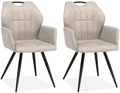 MX Sofa - Eetkamerstoel Puck - Sand (set van 2 stoelen)